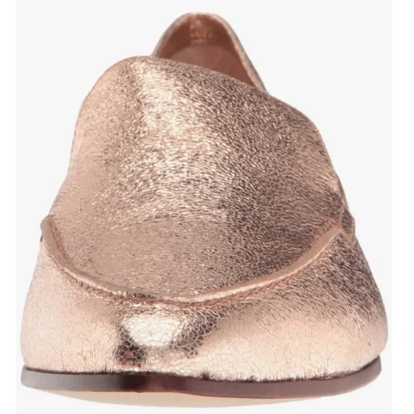 Kate Spade New York Womens Carima Rose Gold Crackle Metallic Nappa 6 New Loafers - Picture 3 of 7